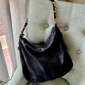 Black soft leather Kate Spade shoulder bag